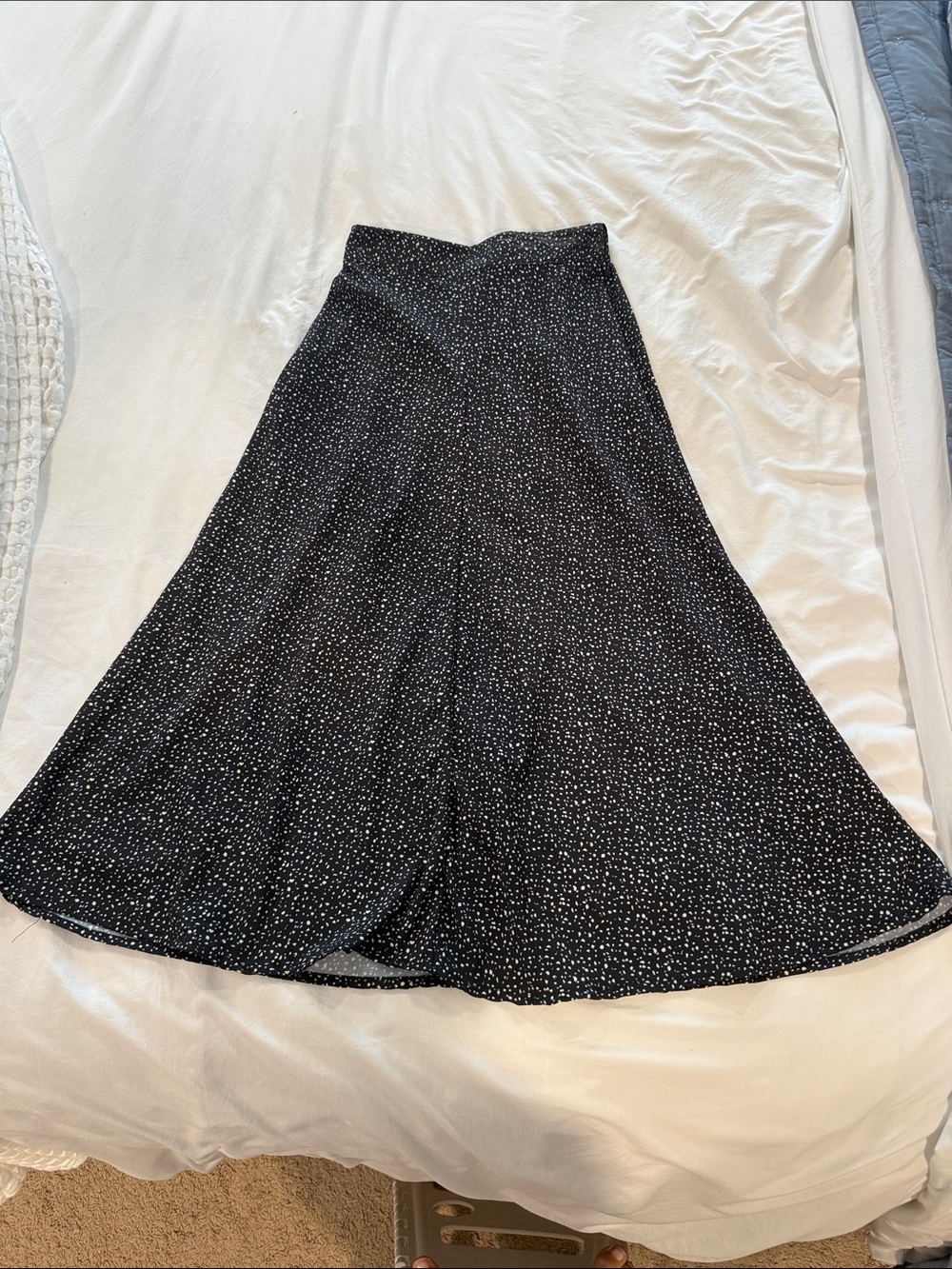 Altar'd State Black Midi Skirt with White Speckle Print